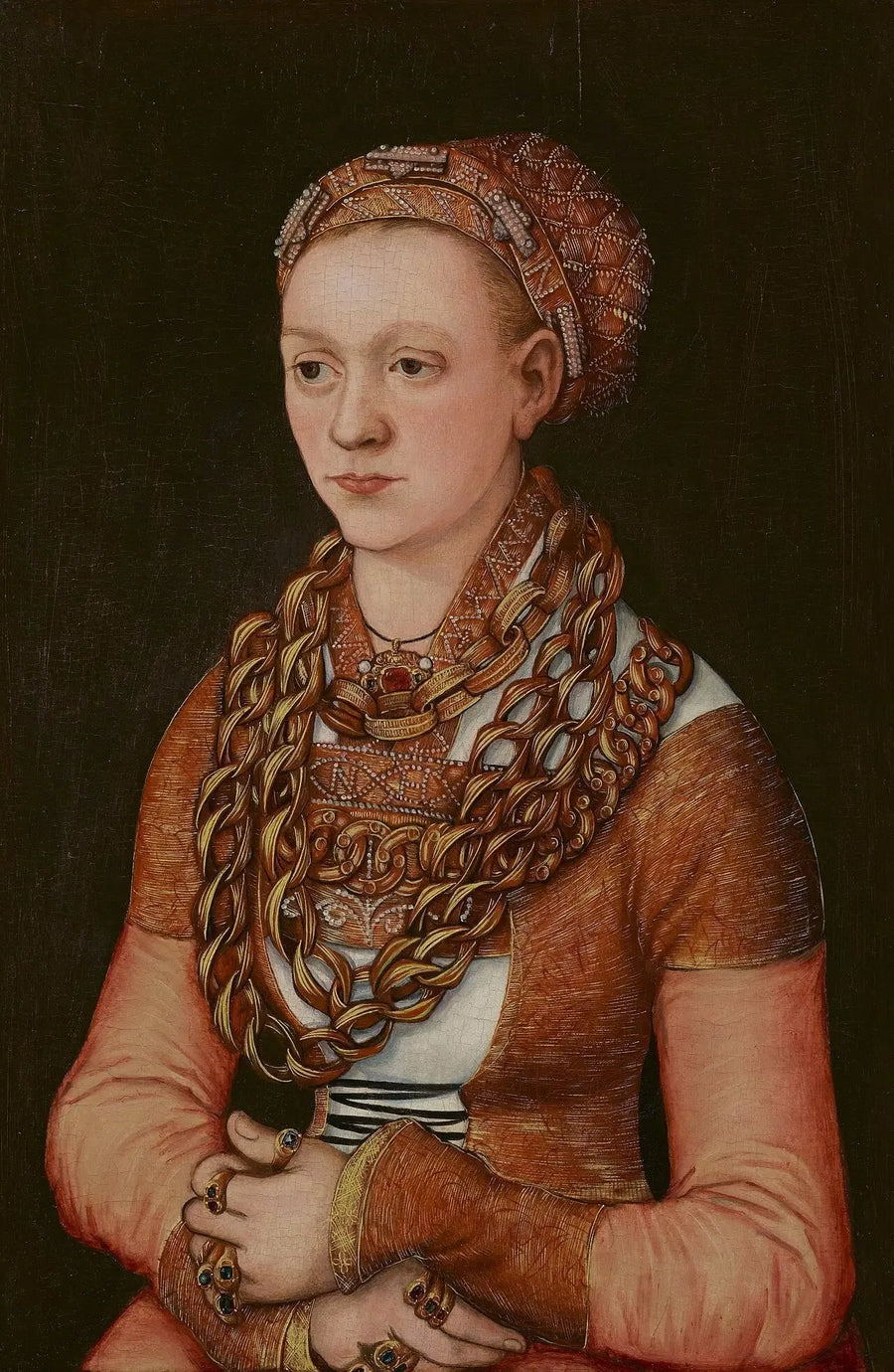 Portret van Anna Buchner, geboren Lindacker - Lucas Cranach de Oudere