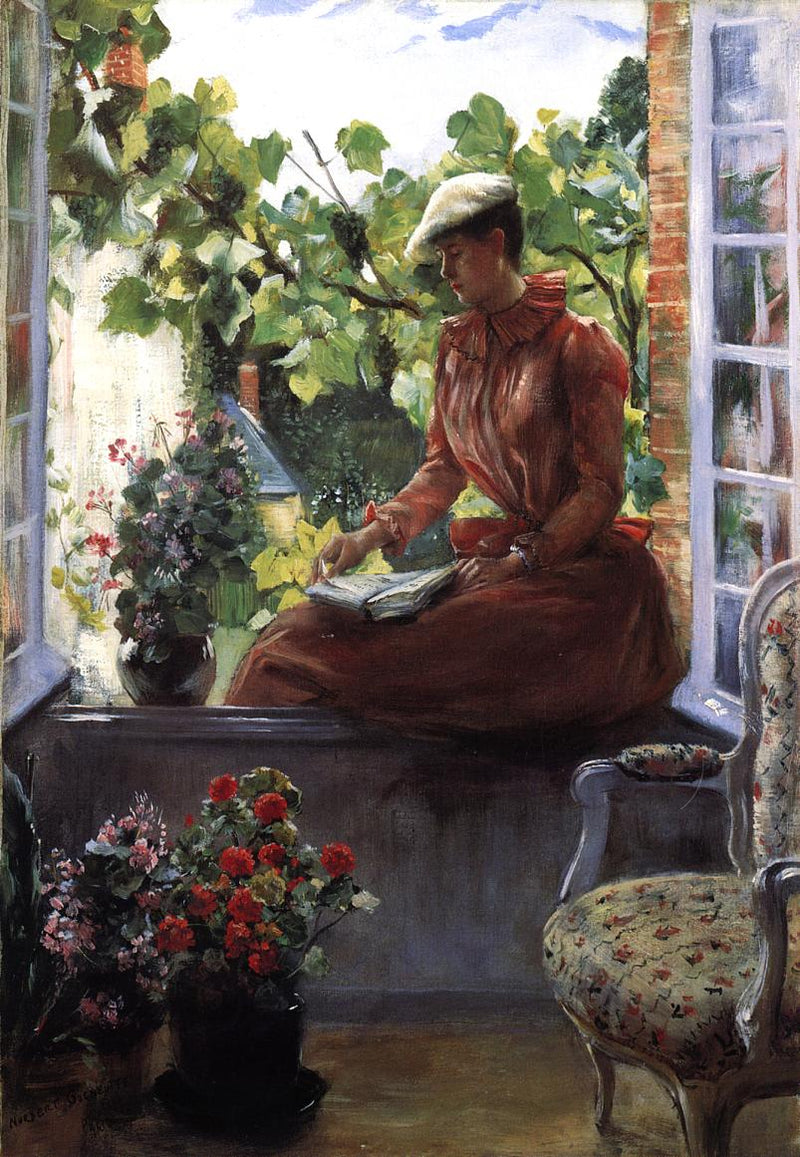 Portret van Anna Gœneutte met een beret - Norbert Gœneutte