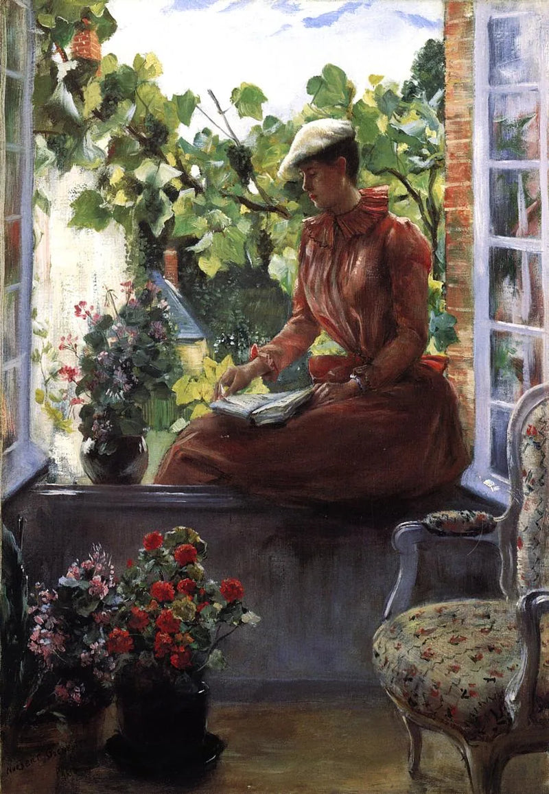 Portret van Anna Gœneutte met een beret - Norbert Gœneutte