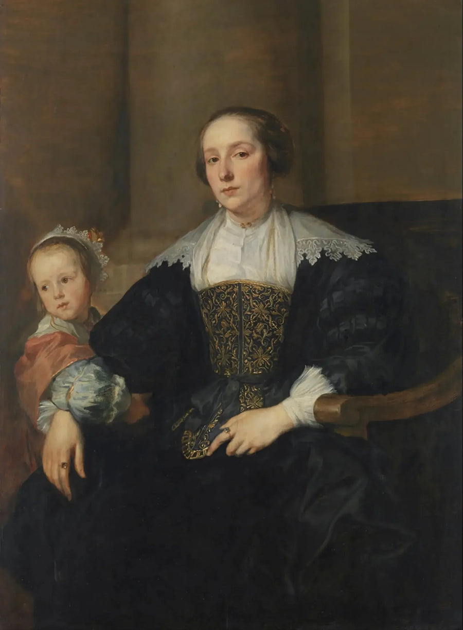 Portret van Anna van Thielen, echtgenote van schilder Theodoor Rombouts, met hun dochter - Antoine van Dyck

Source:
Portrait d'Anna van Thielen, épouse du peintre Theodoor Rombouts avec leur fille - Antoine van Dyck
