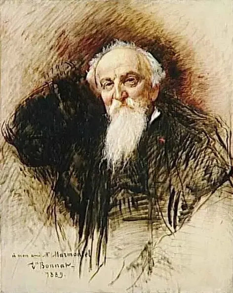 Portret van Antoine François Marmontel (1816-1898), Franse pianist, componist en musicoloog - Léon Bonnat