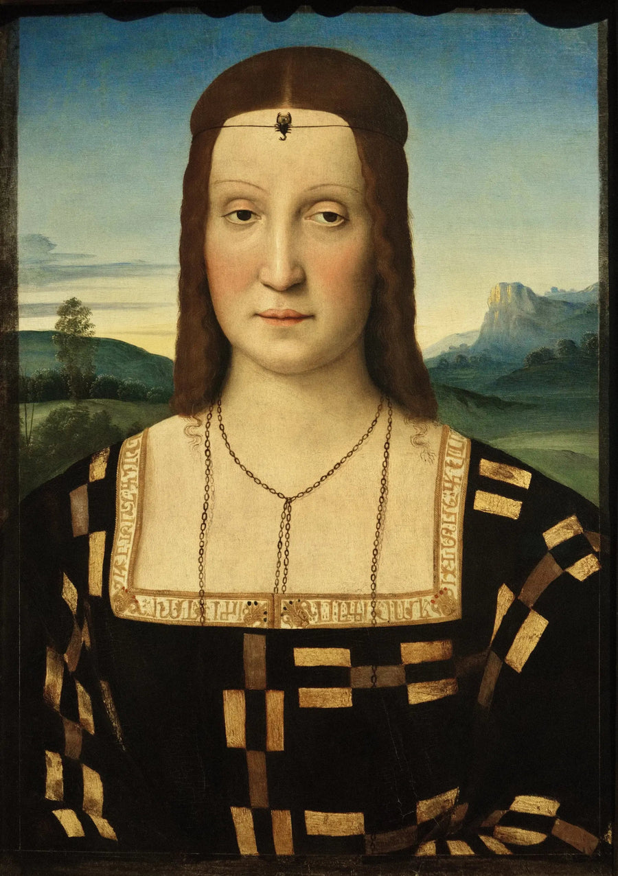 Portret van Elisabetta Gonzaga - Raphael Sanzio