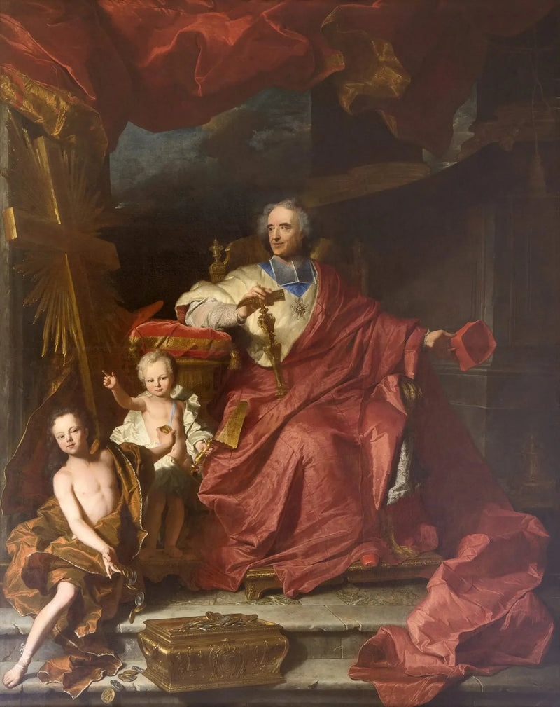 Portret van Emmanuel Théodose de la Tour d'Auvergne, kardinaal de Bouillon - Hyacinthe Rigaud