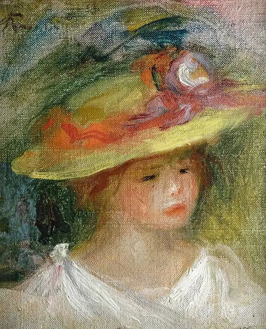 Kinderportret met hoed - Pierre-Auguste Renoir