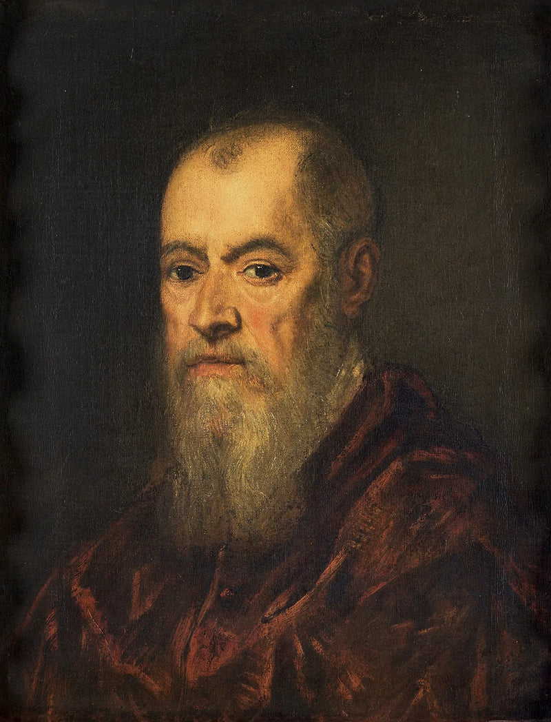 Portret van een man met een rode jas - Jacopo Tintoretto