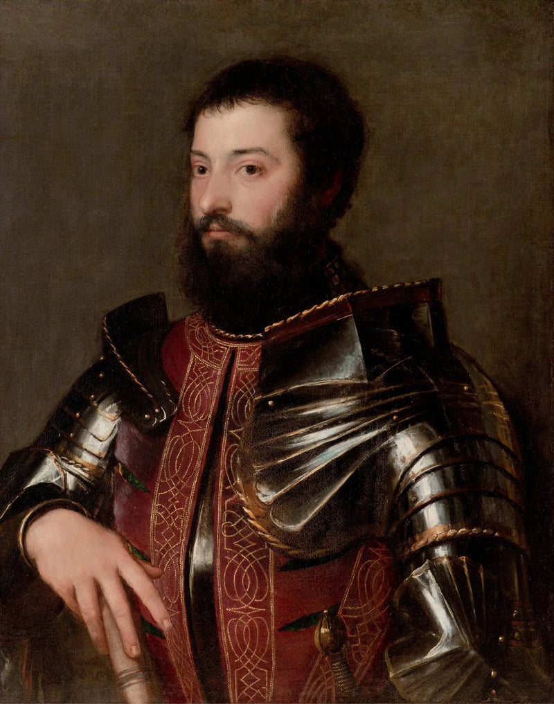 Portret van een man in harnas - Titian