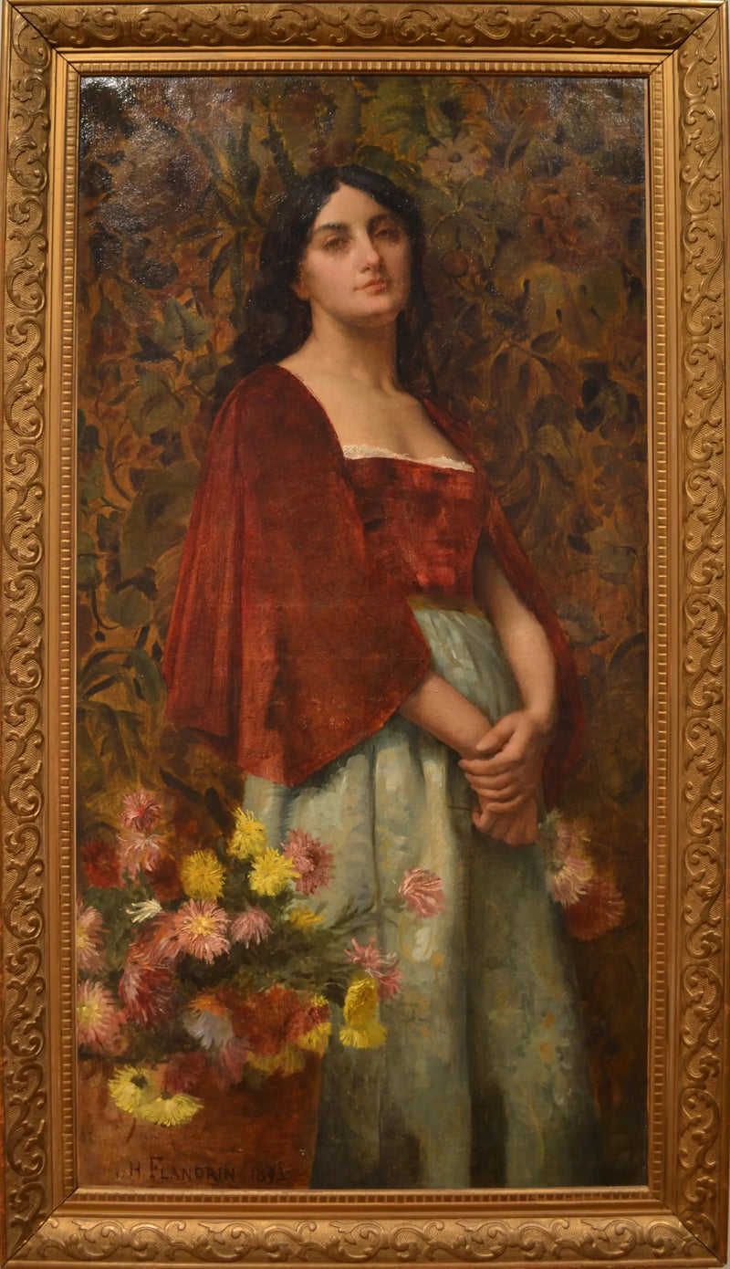 Portret van een Italiaanse - Hippolyte Flandrin