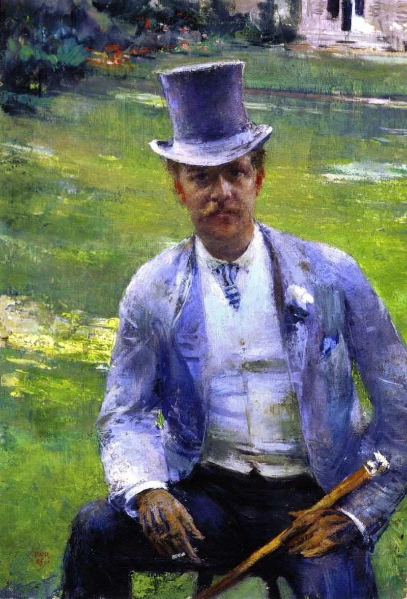 Portret van Octave Maus als dandy - Théo van Rysselberghe