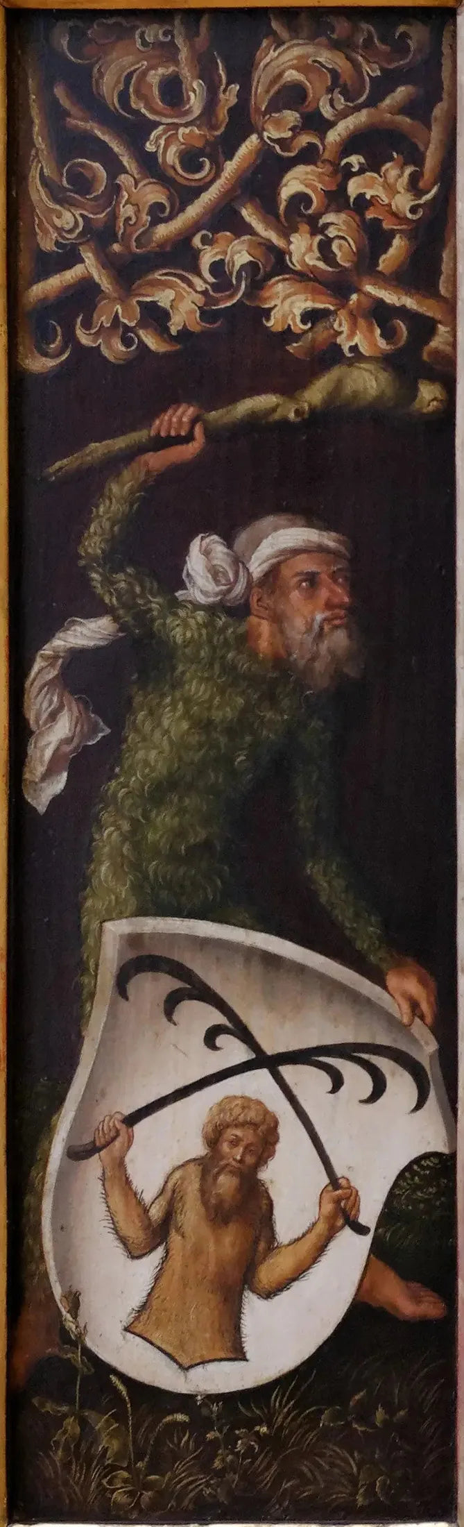 Portret van Oswolt Krel: "Bosrijke mannen" met de heraldieke schilden van Oswolt Krel - Albrecht Dürer