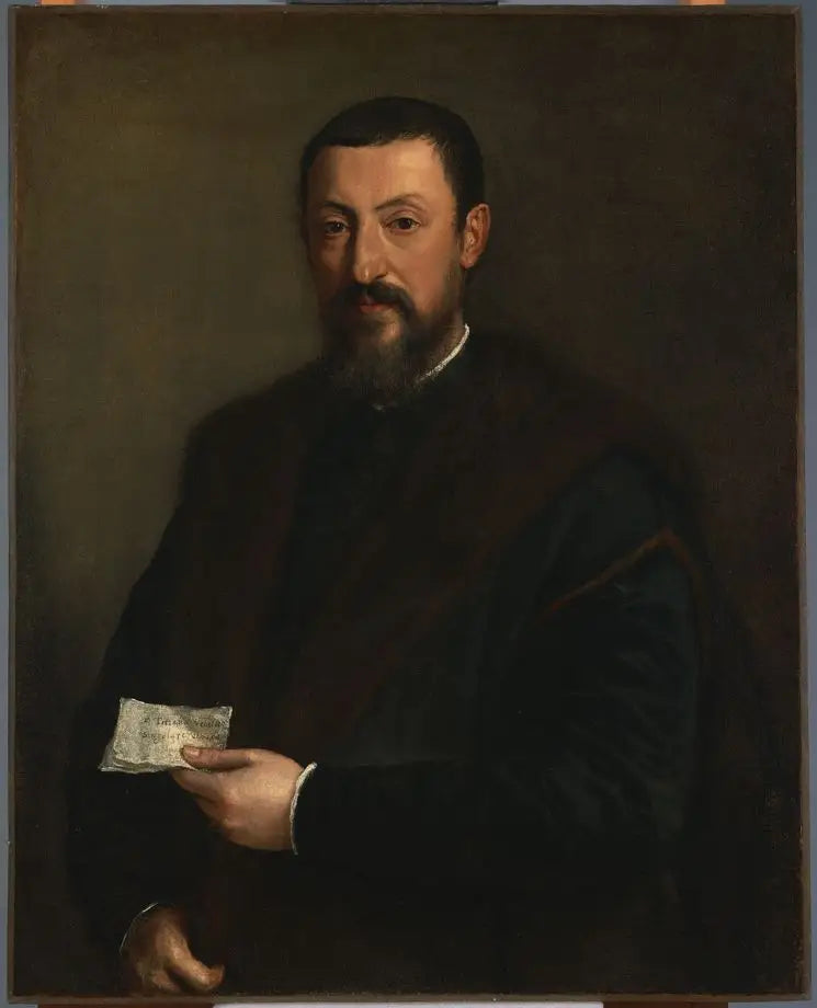 Portret van een vriend van Titian, Marco Mantova Benevides - Titian
