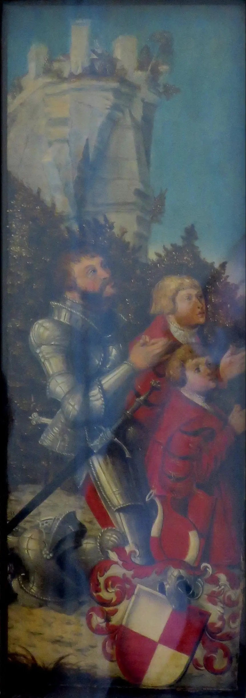 Portret van een ridder en zijn twee zonen - Lucas Cranach de Oudere