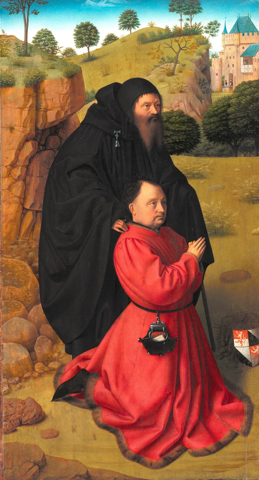 Portret van een schenker voorgesteld door Sint Antonius. - Petrus Christus