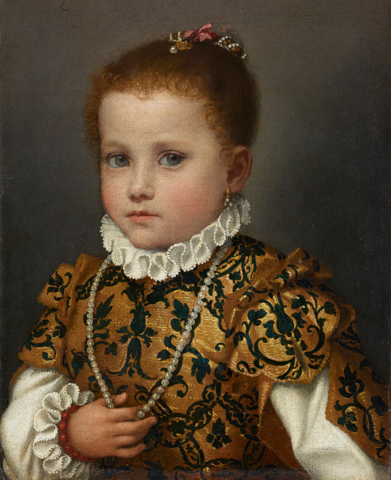 Portret van een kind van het huis Redetti - Giovanni Battista Moroni
