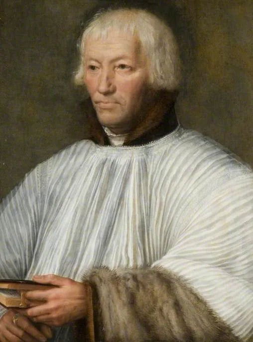 Portret van een geestelijke (twijfelachtig geïdentificeerd als Jean Carondelet) - Quentin Metsys