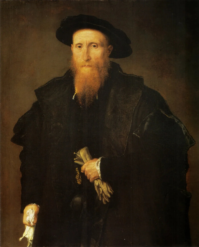 Portret van een edelman met handschoenen - Lorenzo Lotto