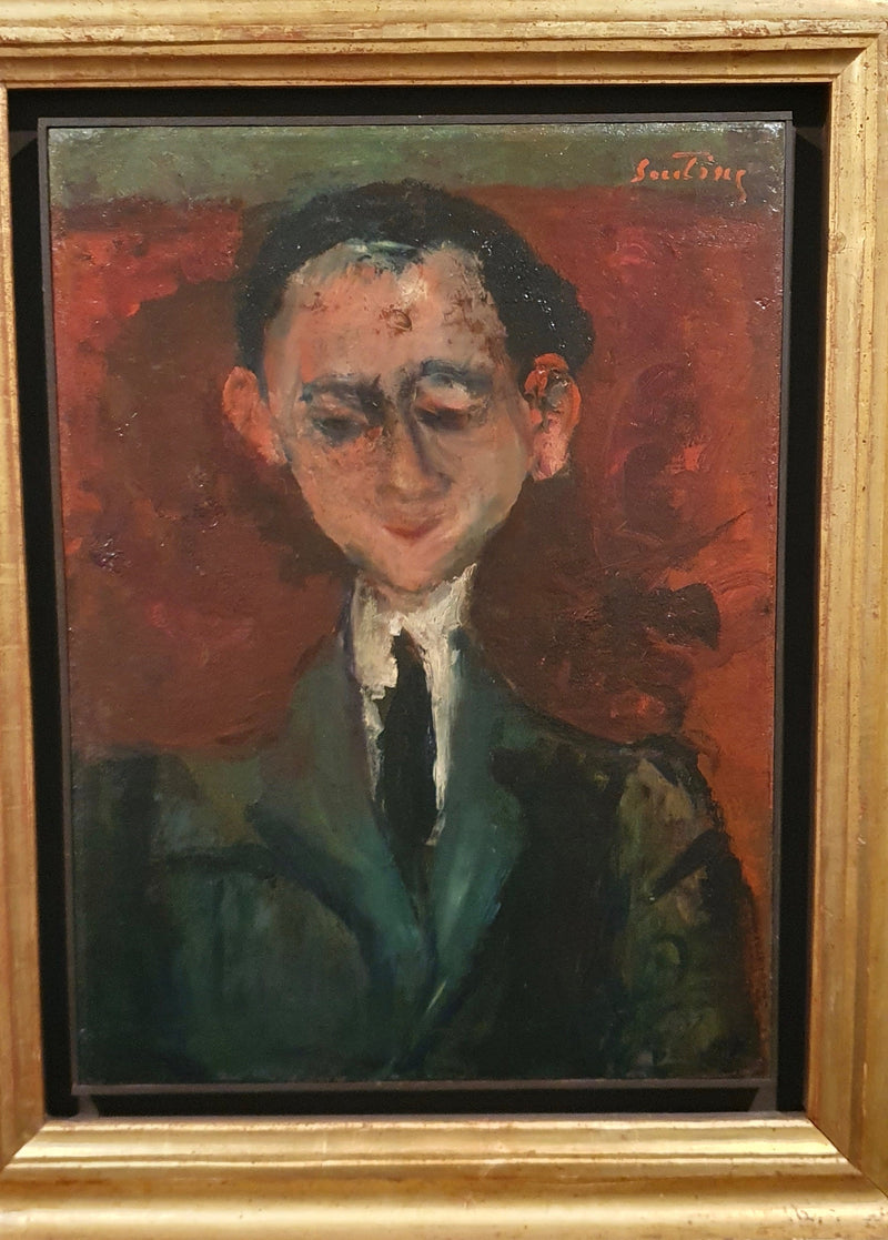 Portret van een man met een zwarte stropdas - Chaim Soutine