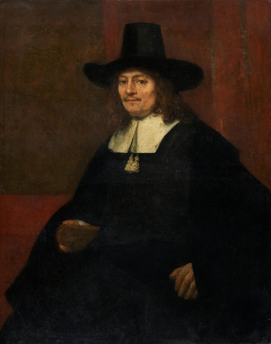 Portret van een man met een hoge hoed - Rembrandt