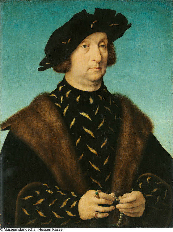 Portret van een man met een rozenkrans - Joos van Cleve