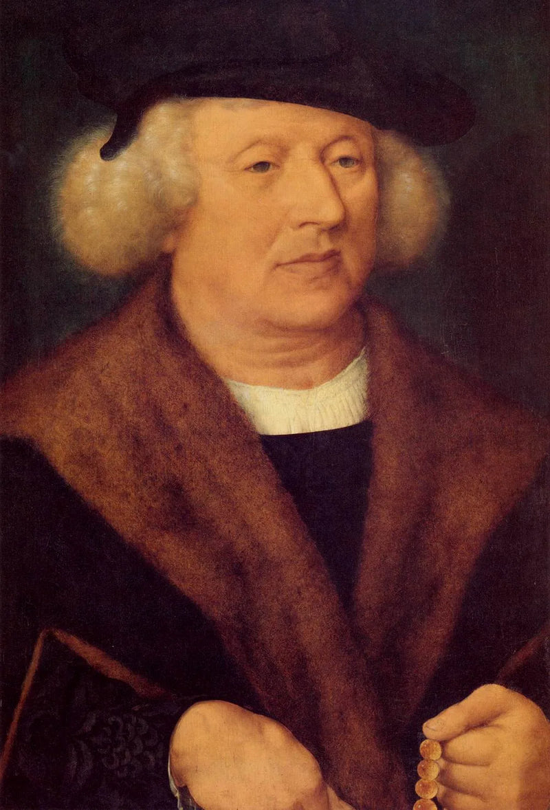 Portret van een man met een zwarte pet - Joos van Cleve