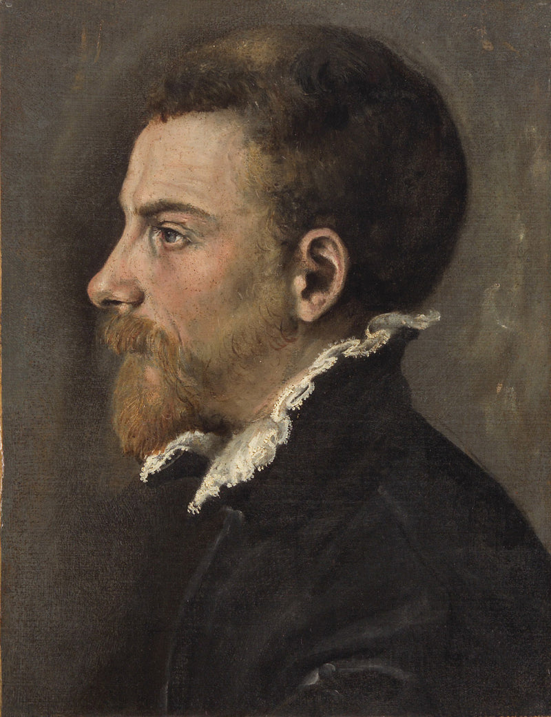 Portret van een man met baard op profiel - Annibale Carracci