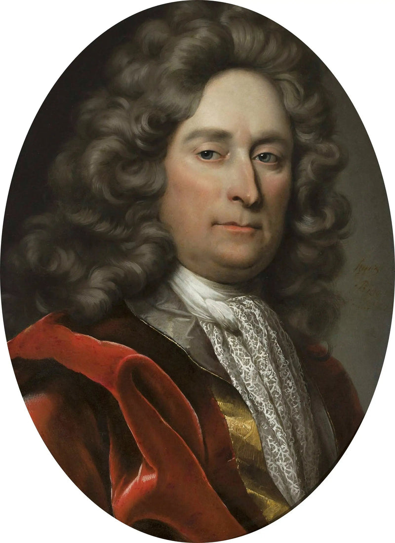 Portret van een man in een grijze pruik. - Hyacinthe Rigaud