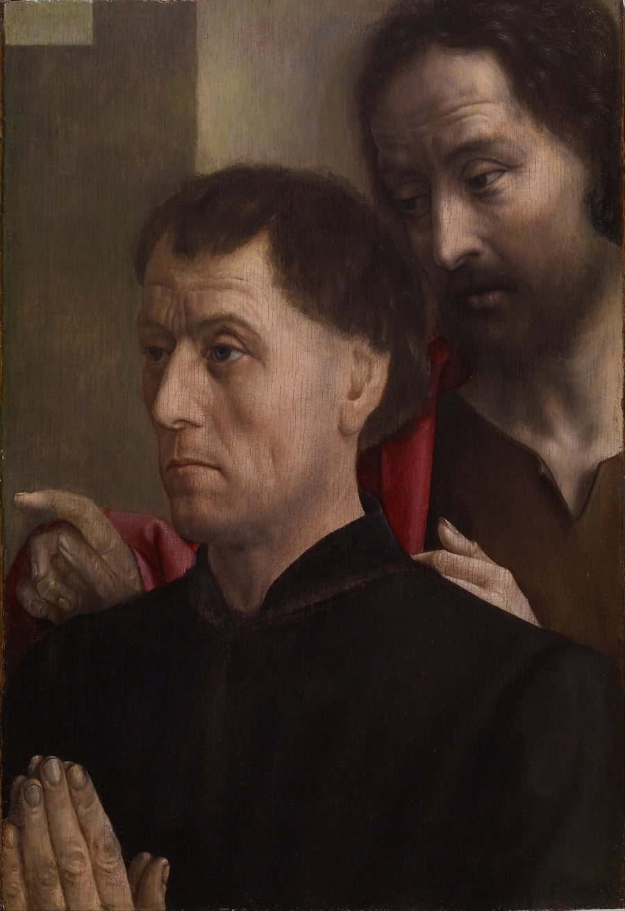 Portret van een man in gebed met Sint-Jan de Doper - Hugo van der Goes
