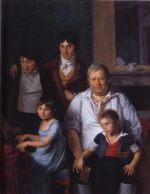 Portret van een man en zijn kinderen - Jacques-Louis David