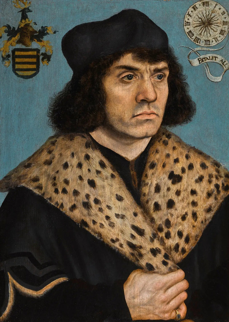 Portret van een onbekende man met een bontkraag met vlekken - Lucas Cranach de Oudere