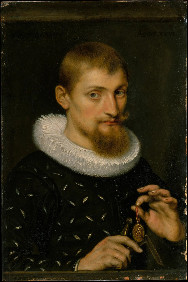 Portret van een man, misschien een architect of een geograaf - Peter Paul Rubens