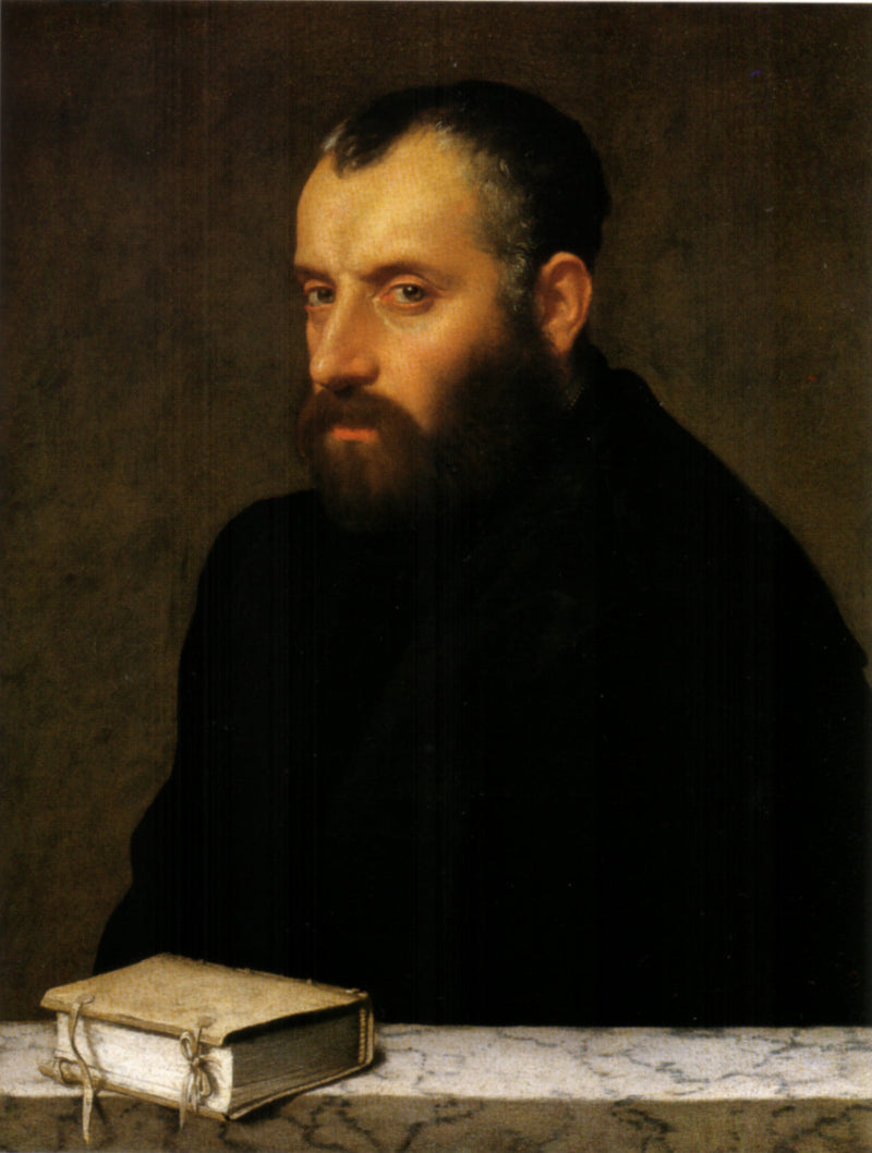 portret van een geleerde man - Giovanni Battista Moroni