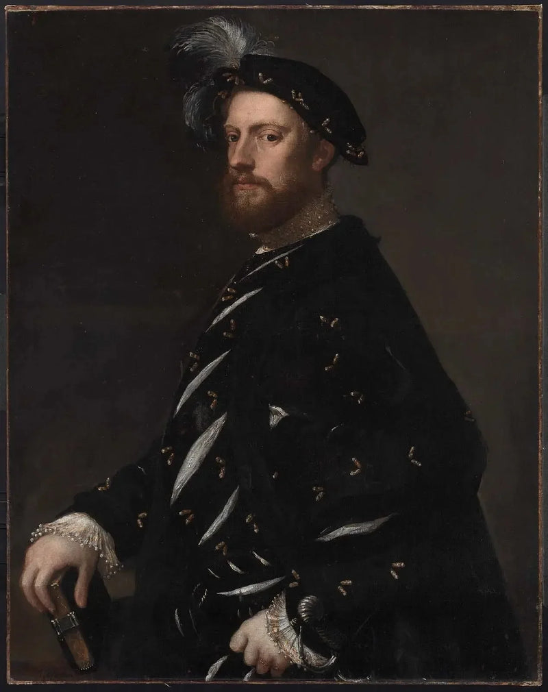 Portret van een man die een boek vasthoudt - Titian