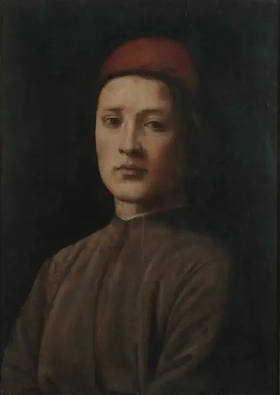 Portret van een jonge man met een rode beret - Filippino Lippi