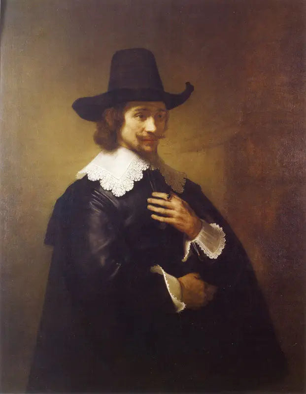 Portret van een jonge man met een brede hoed - Rembrandt