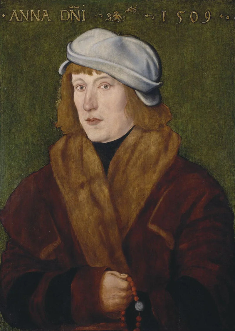 Portret van een jonge man met een rozenkrans - Hans Baldung Grien