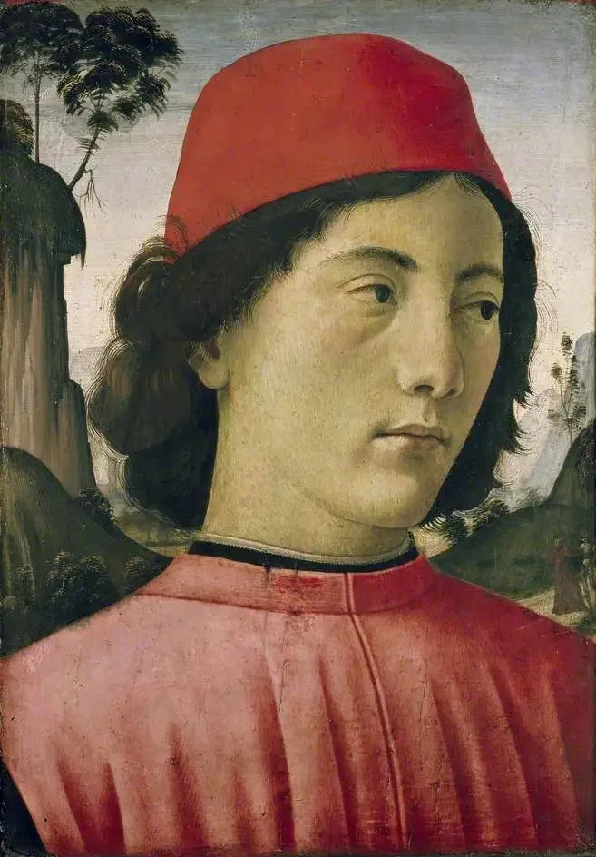 Portret van een jonge man - Domenico Ghirlandaio
