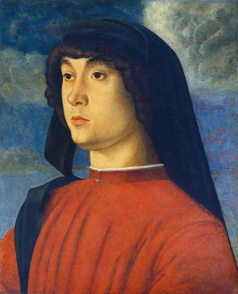 Portret van een jonge man in rood - Giovanni Bellini