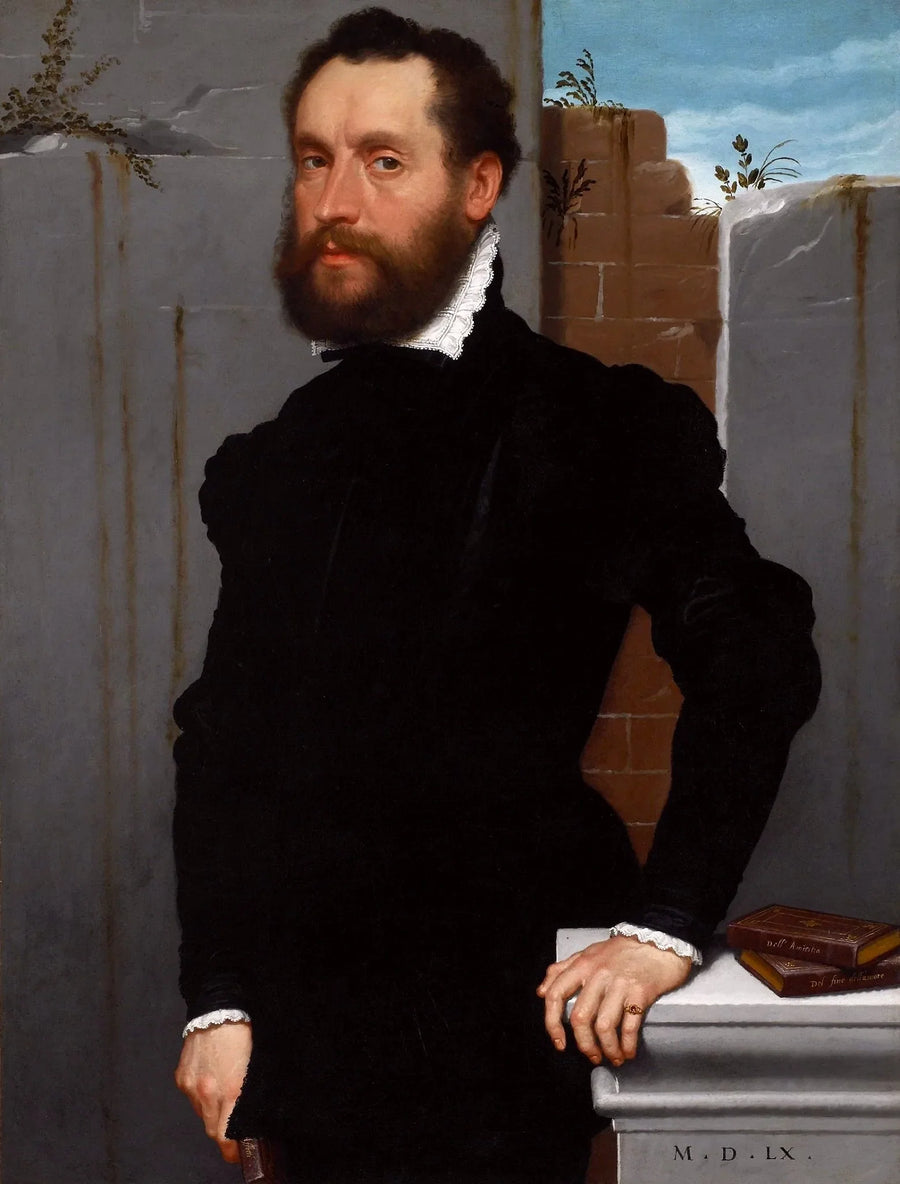 Portret van een onbekende dichter. - Giovanni Battista Moroni