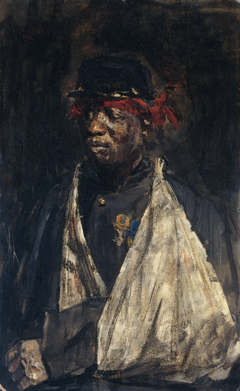 Portret van een gewonde soldaat van het KNIL - Isaac Israëls