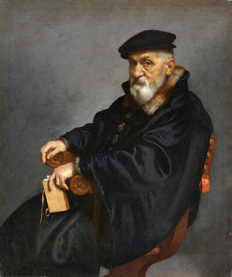 Portret van een oude man zittend - Giovanni Battista Moroni