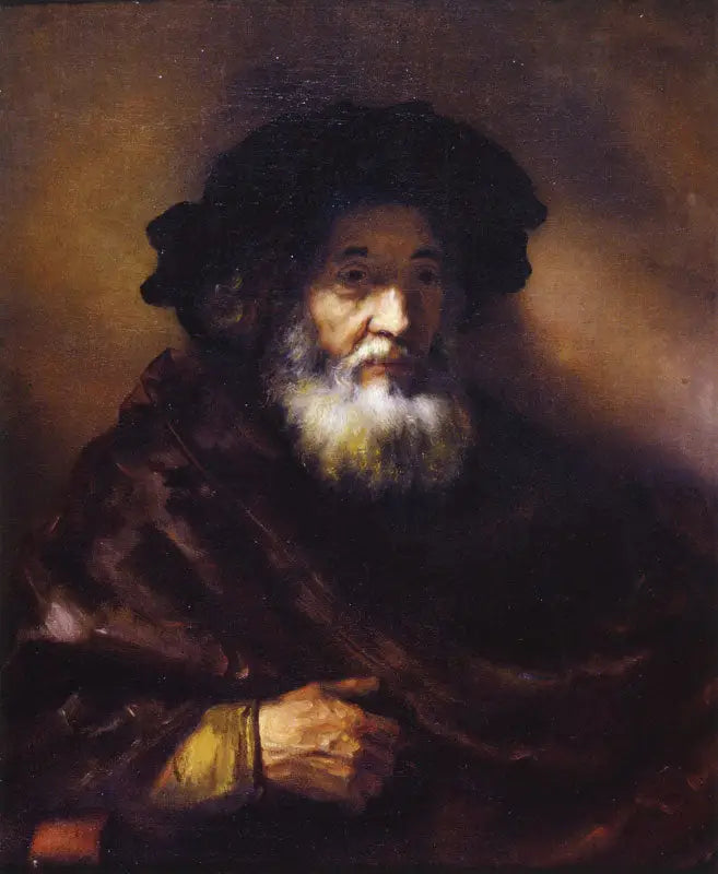 Portret van een oude man in een cape - Rembrandt