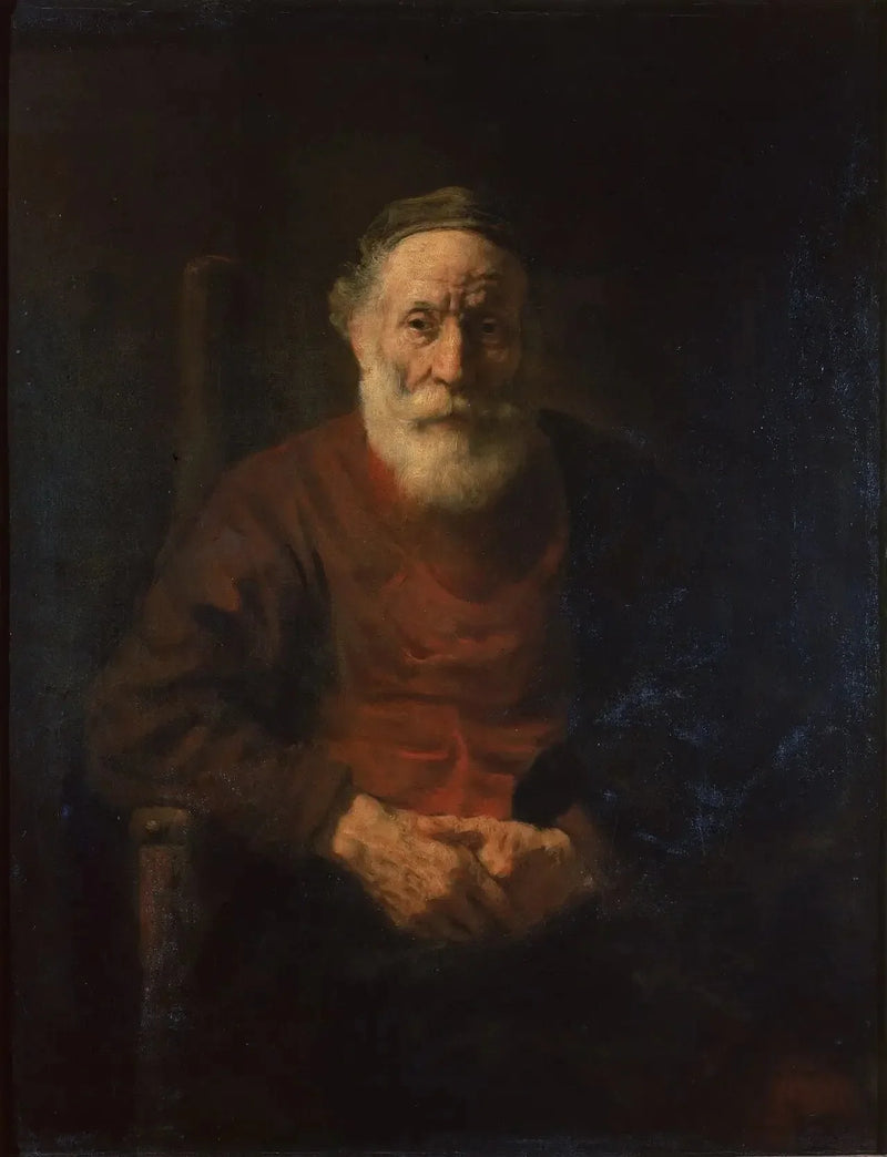 Portret van een oude man in het rood door Rembrandt - Rembrandt