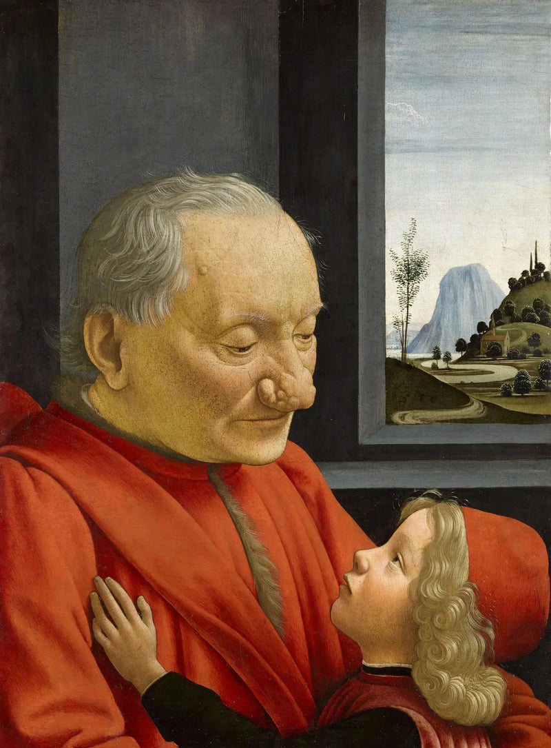 Portret van een oude man en een jonge jongen - Domenico Ghirlandaio