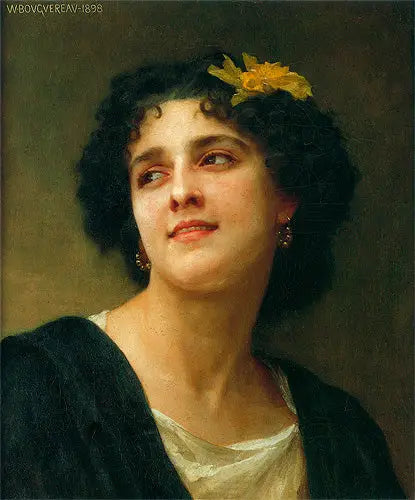 Portret van een brunette. - Bouguereau