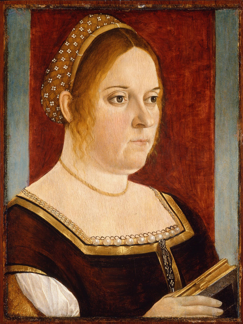 Portret van een dame met een boek - Vittore Carpaccio