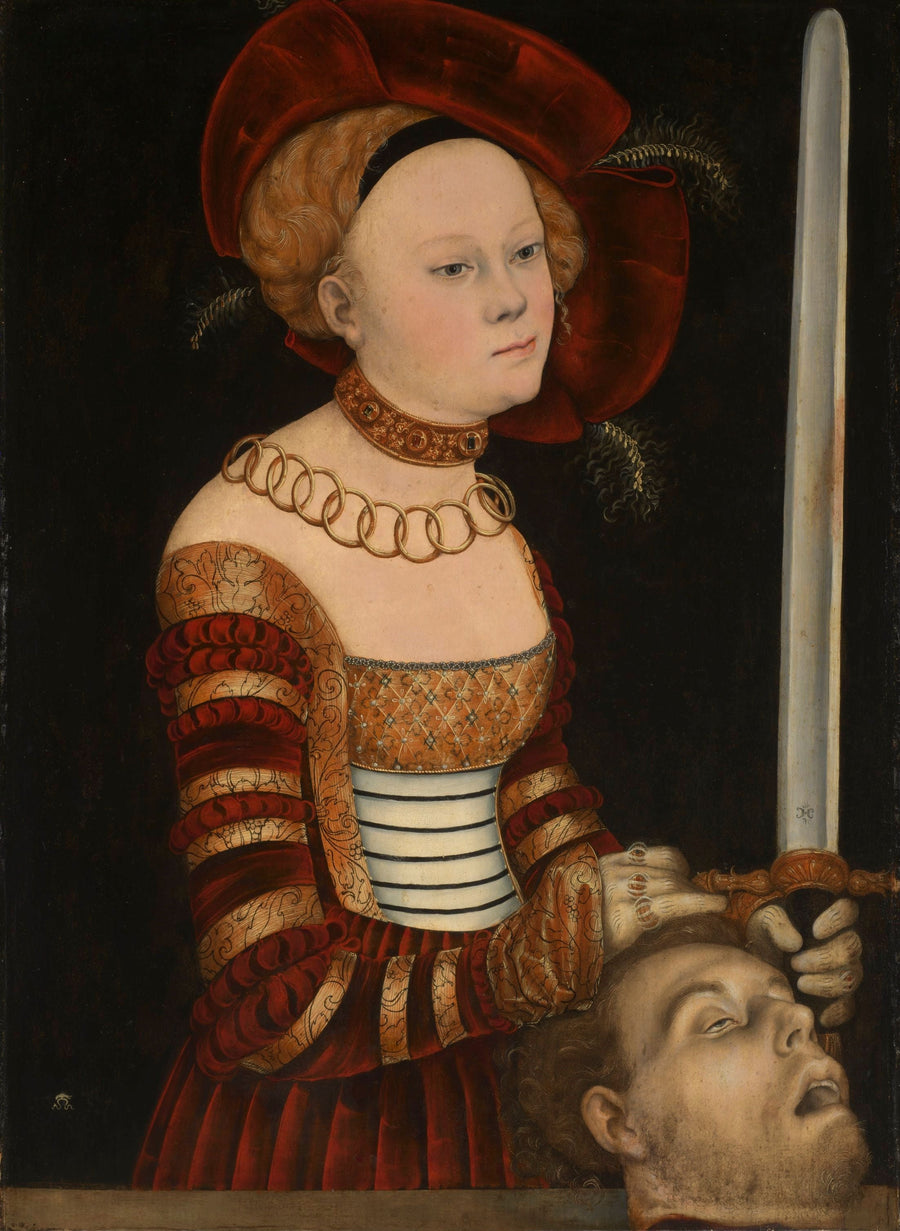 Portret van een dame uit het hof van Saksen als Judith met het hoofd van Holofernes - Lucas Cranach de Oudere