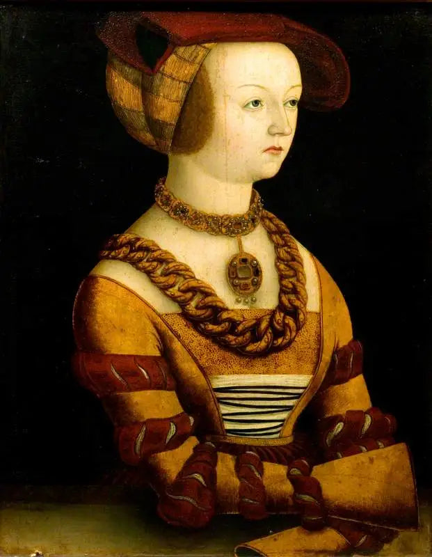 Portret van een dame in kostuum rond 1530 - Lucas Cranach de Oudere