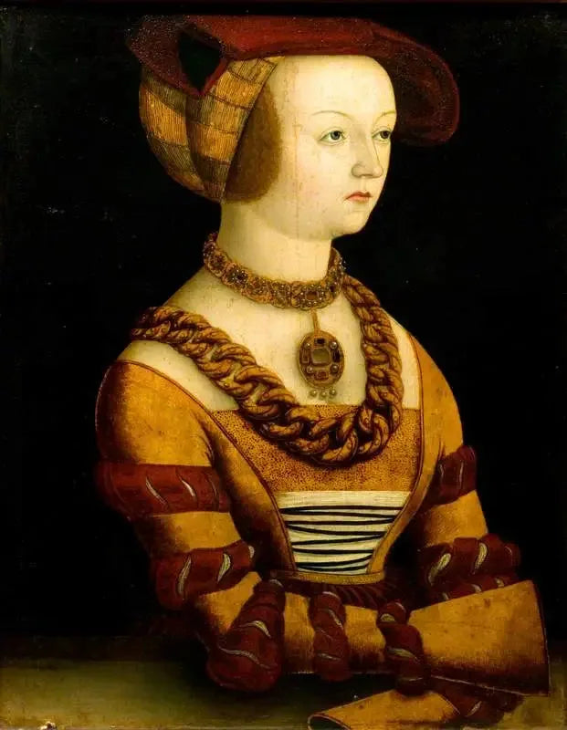 Portret van een dame in kostuum rond 1530 - Lucas Cranach de Oudere