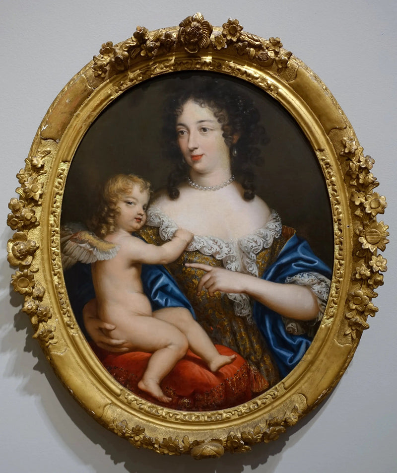 Portret van een dame in Venus met Cupido - Pierre Mignard