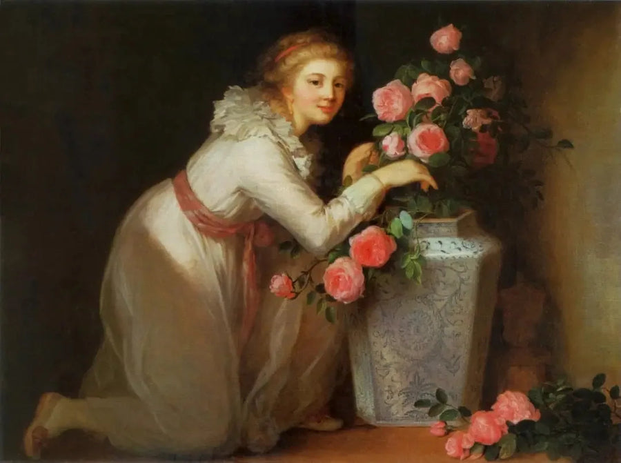 Portret van een dame die een boeket vasthoudt. - Élisabeth Vigée Le Brun

Source:
Portrait d'une dame faisant un bouquet. - Élisabeth Vigée Le Brun