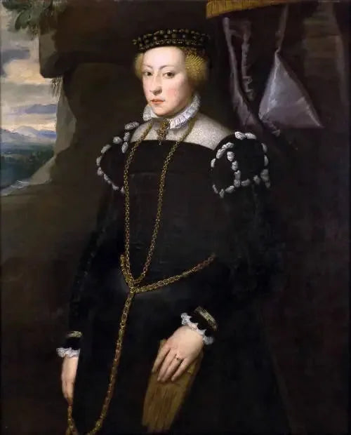 Portret van een dame (misschien Eleonora, hertogin van Mantua, naar een Italiaanse meester) - Peter Paul Rubens